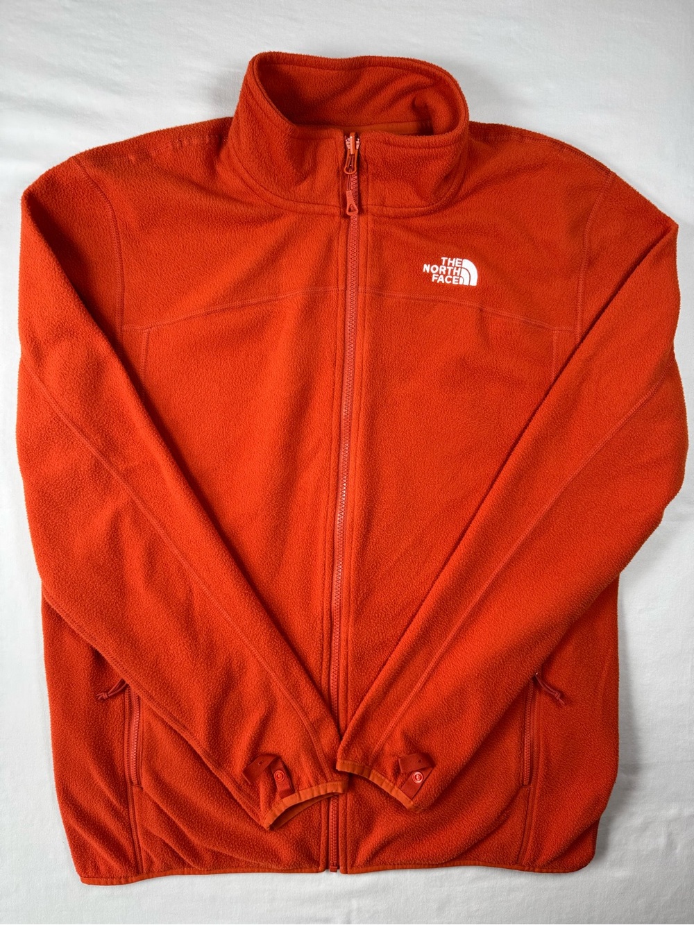 The North Face Orange Full Zip Fleece Jacket Men’s Large - Picture 4 of 12